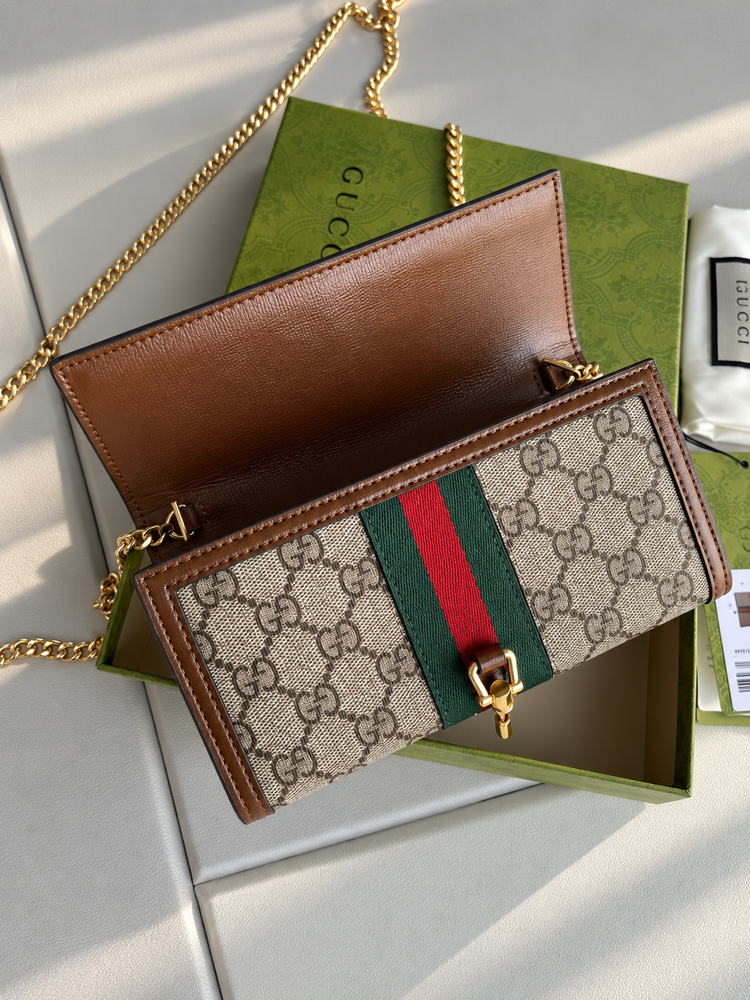 Gucci 1961 Chain Wallet Canvas Bag