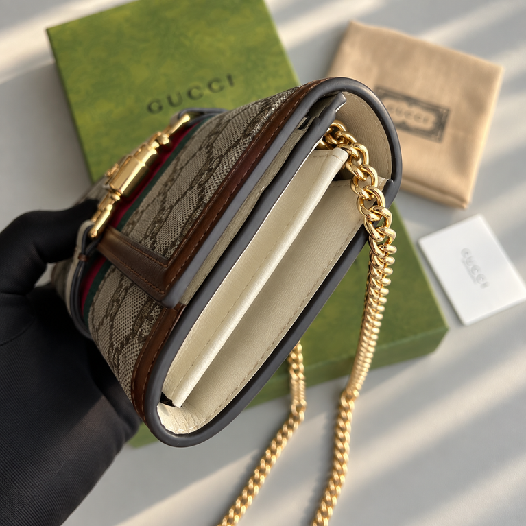 Gucci 1961 Chain Wallet Canvas Bag