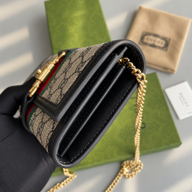 Gucci 1961 Chain Wallet Canvas Bag