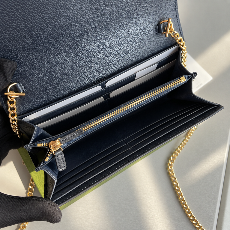 Gucci 1961 Chain Wallet Canvas Bag