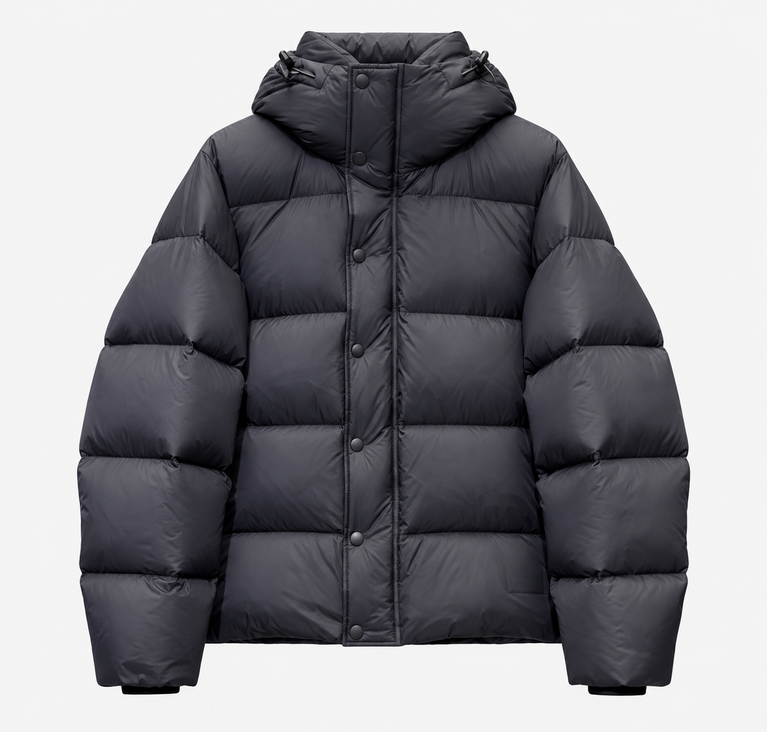 Burberry Puffer Jacket with Plaid Hood Lining