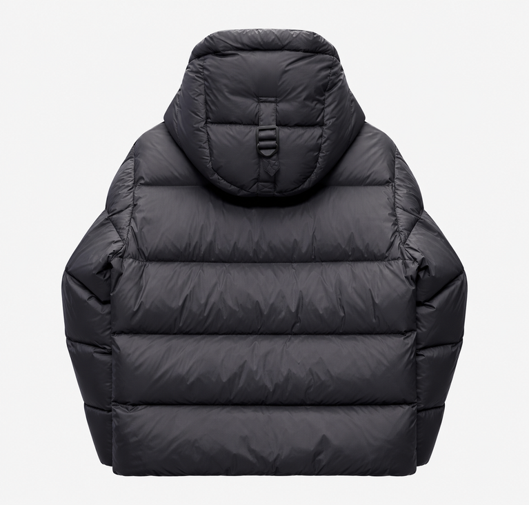Burberry Puffer Jacket with Plaid Hood Lining