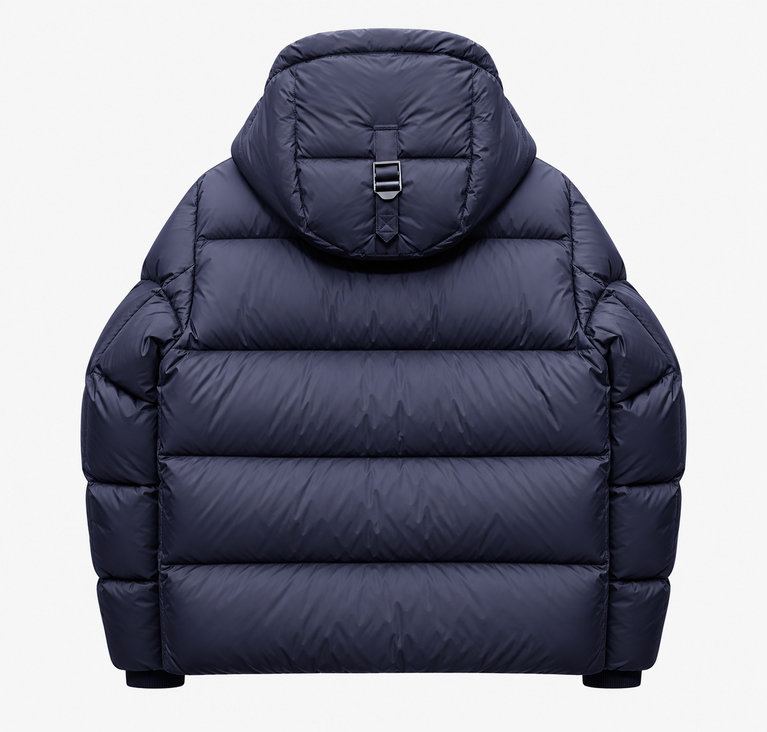 Burberry Puffer Jacket with Plaid Hood Lining