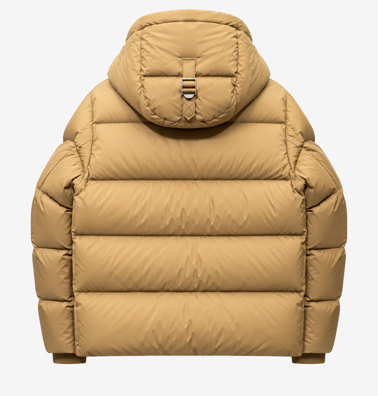Burberry Puffer Jacket with Plaid Hood Lining