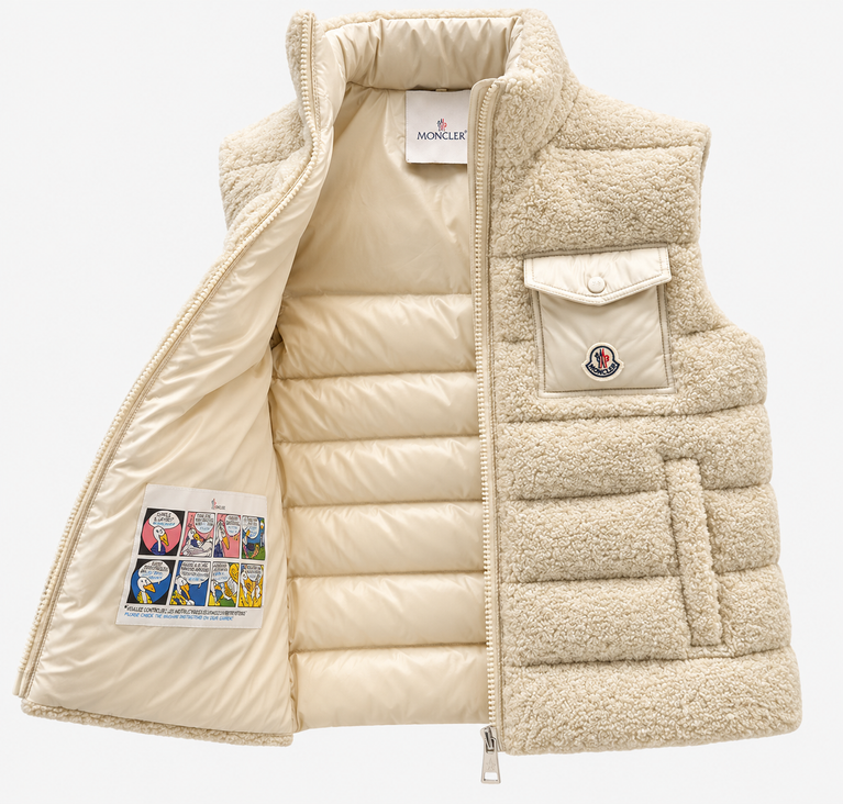 Moncler Merek down vest in teddy fabric