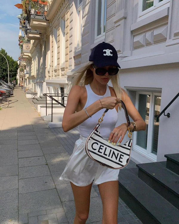 CELINE Textile Medium Ava Shoulder Bag