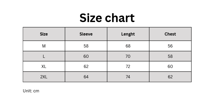 Size chart for Nike Sportswear Tech Fleece Hoodie & Joggers Set White Gray showing measurements in cm.