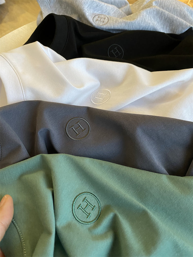 H Skin-friendly soft cotton men's t-shirt