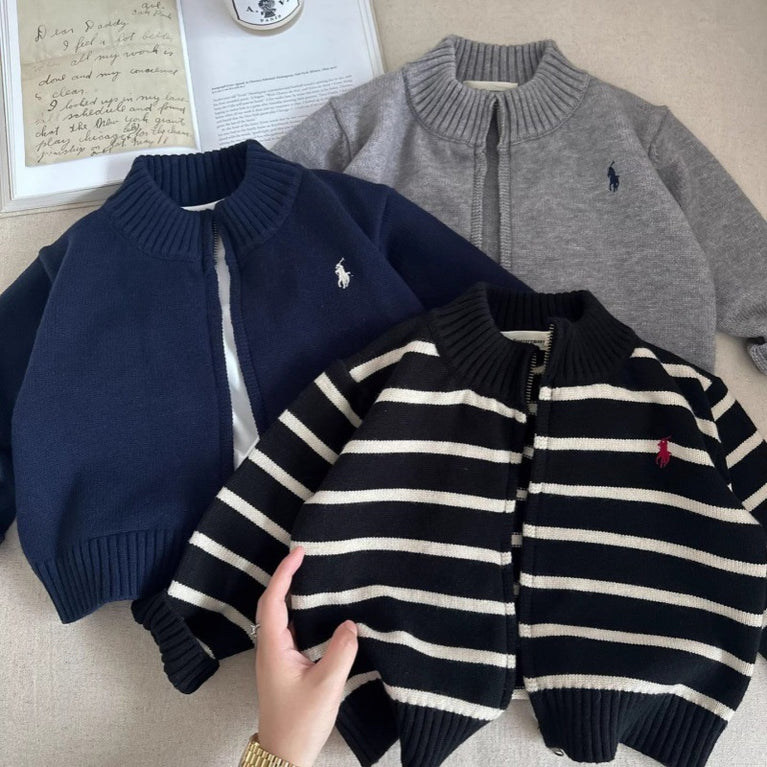 Kids Striped Knitted Cardigan Spring & Autumn Sweater
