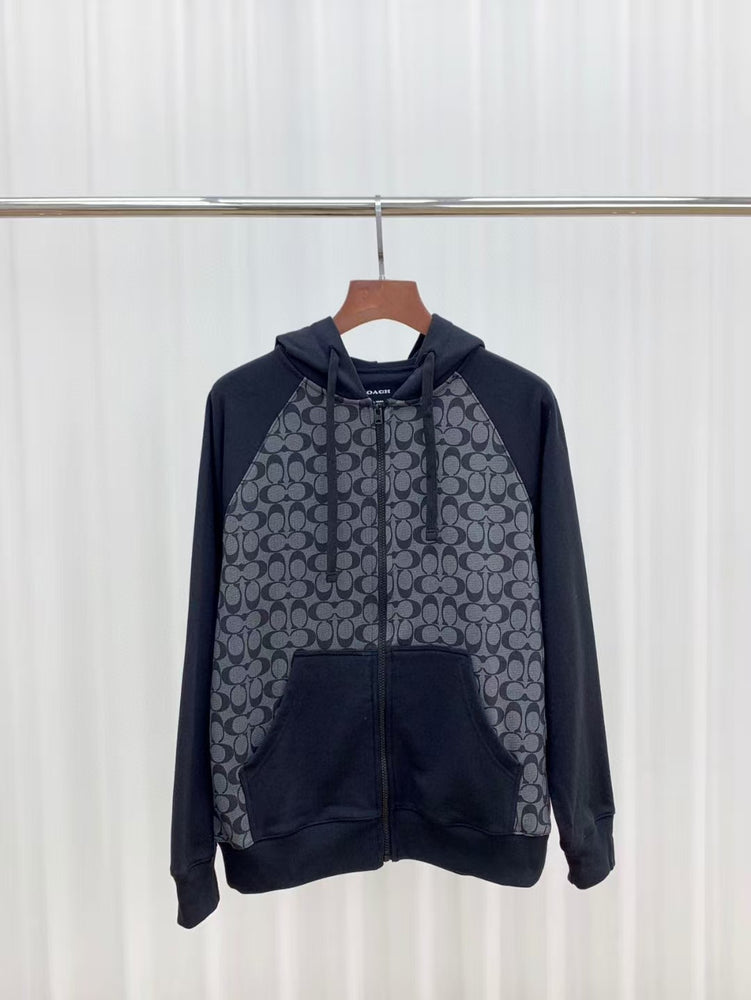 Coach zippered Designer Hooded Sweatshirt