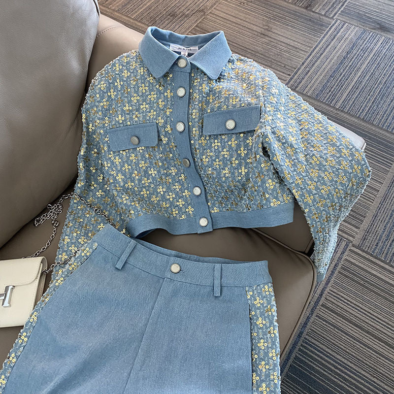 Women's Casual Little Fragrance Suit Pants Two-Piece Set