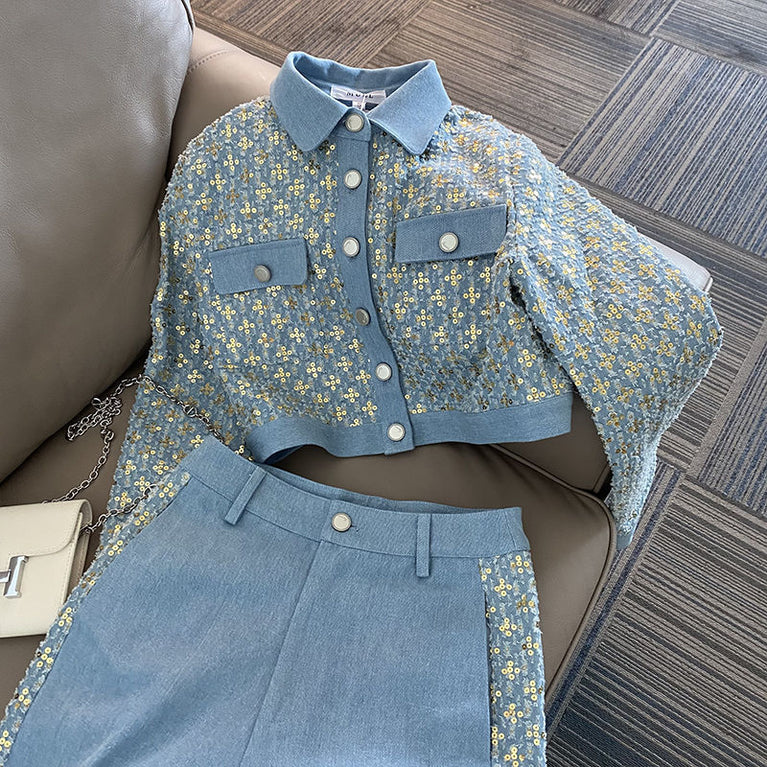 Women's Casual Little Fragrance Suit Pants Two-Piece Set