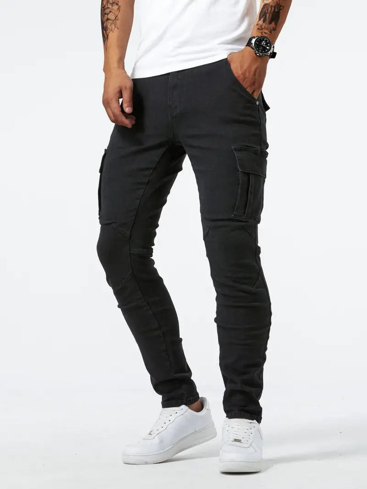 Men's Multi-Pocket Denim Cargo Pants