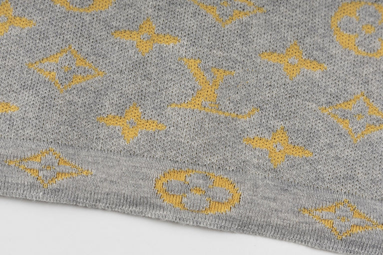 Jacquard wool knit casual loose sleeve T-shirt