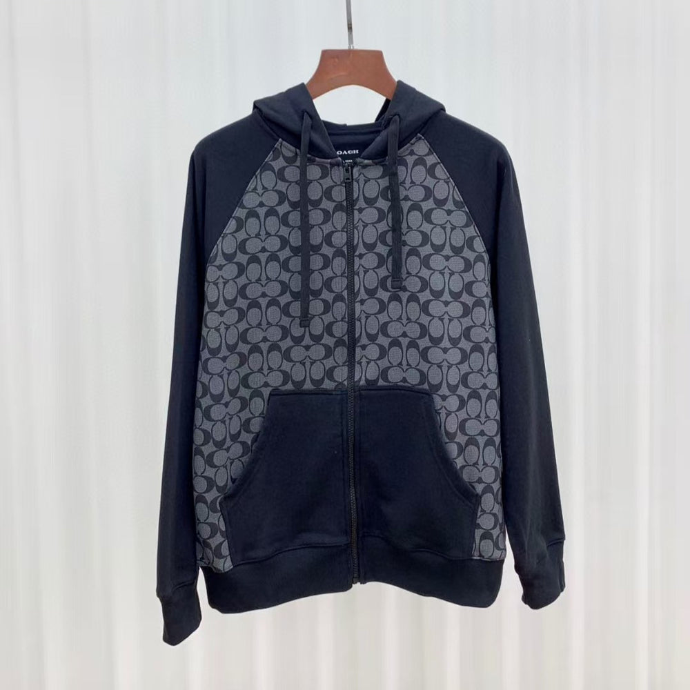 Coach zippered Designer Hooded Sweatshirt