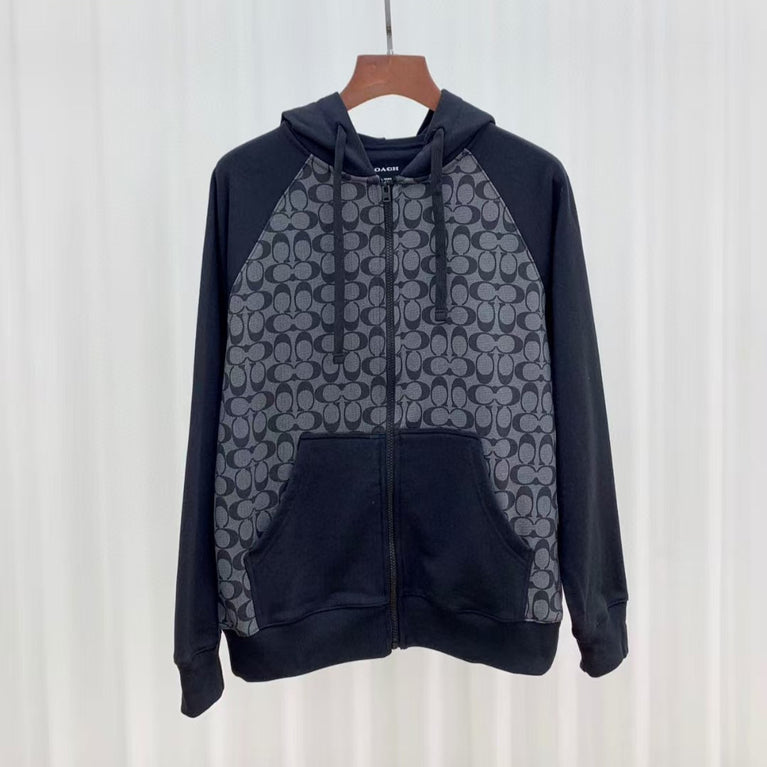 Coach zippered Designer Hooded Sweatshirt