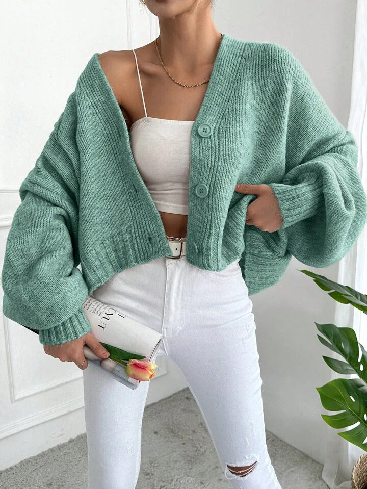 Women's Autumn Winter Knit Cardigan Cozy Casual Sweater