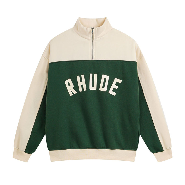 RHUDE Unisex sports half zipper sweatshirt pants set