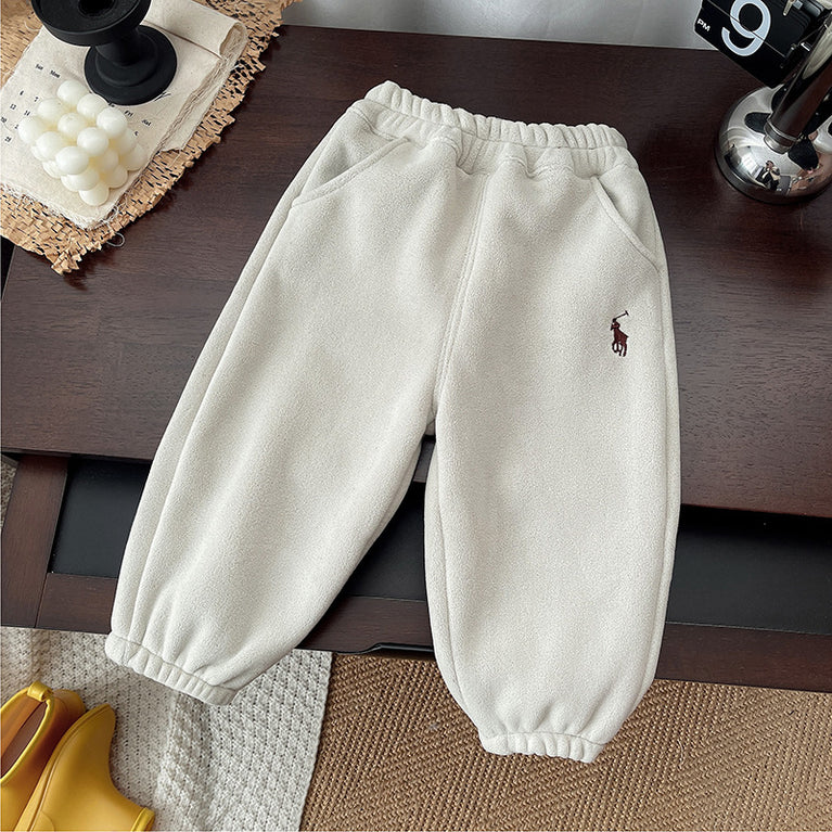 Kids RL Fleece Hooded Set Warm Autumn & Winter Two-Piece Outfit