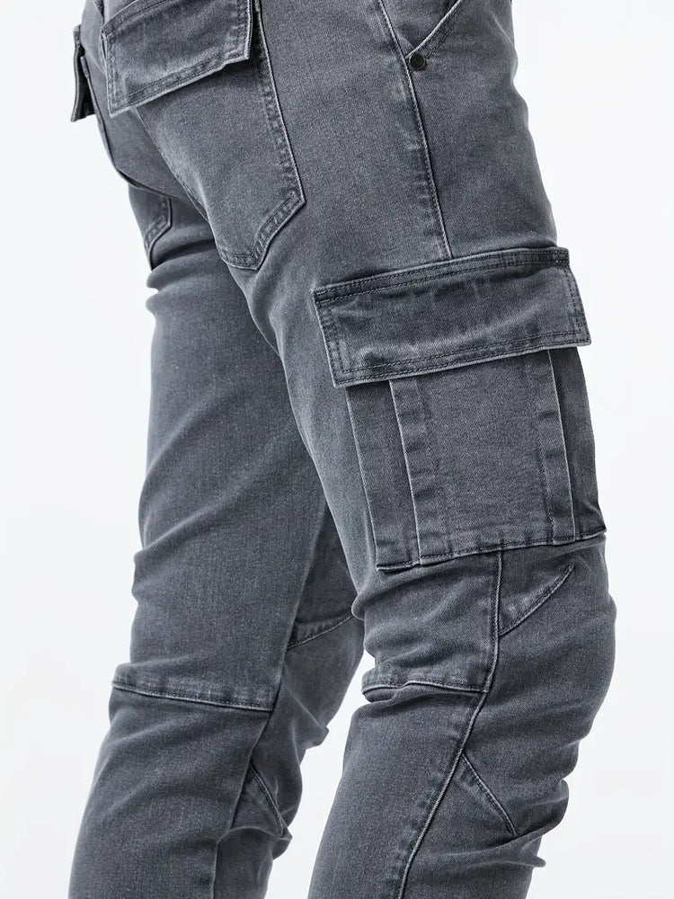 Men's Multi-Pocket Denim Cargo Pants