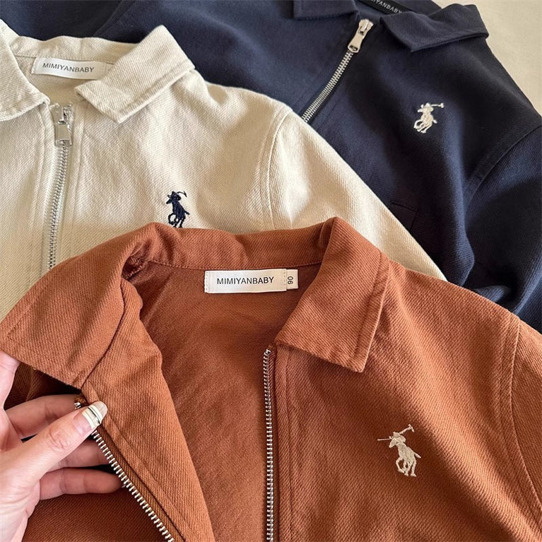 Kindermantel mit Revers und Reißverschluss, Frühling &amp; Herbst, Jungen &amp; Mädchen 