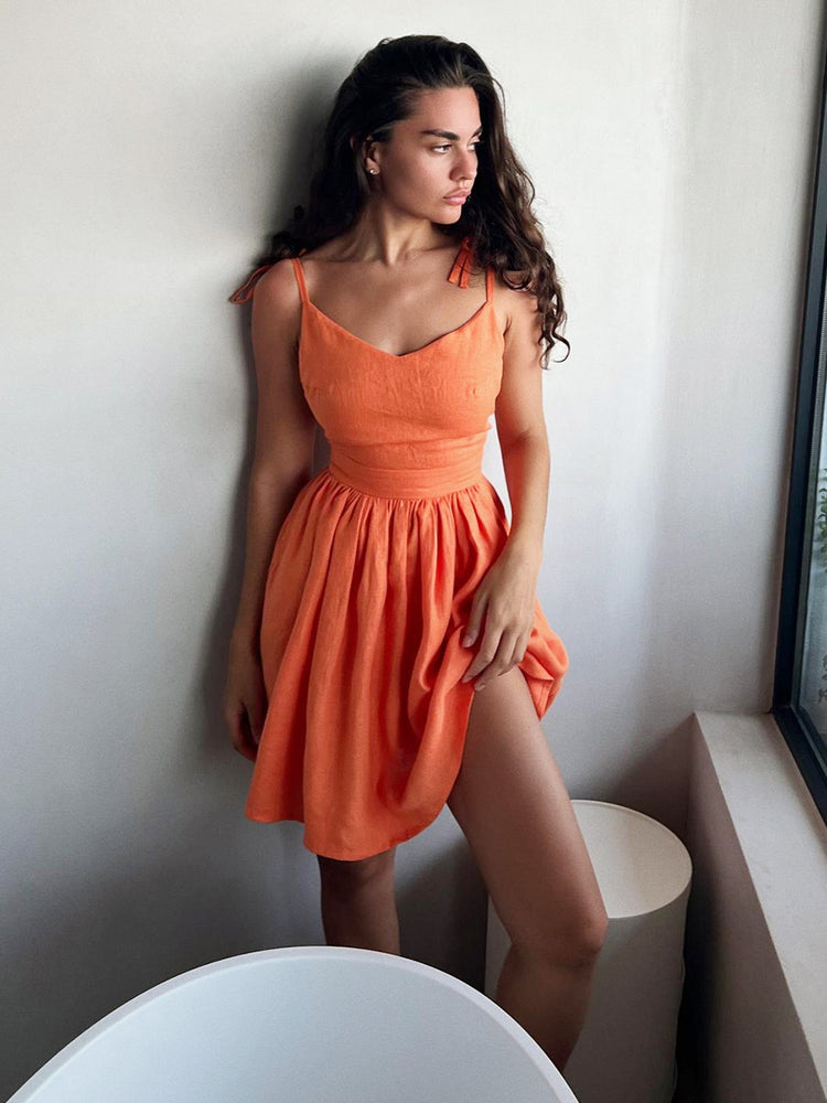 Chic Backless High-Waist Mini Dress