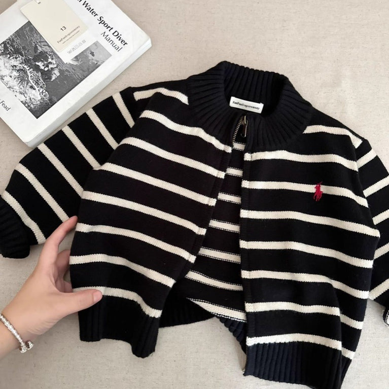 Kids Striped Knitted Cardigan Spring & Autumn Sweater