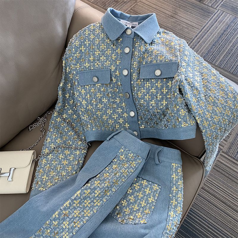 Women's Casual Little Fragrance Suit Pants Two-Piece Set