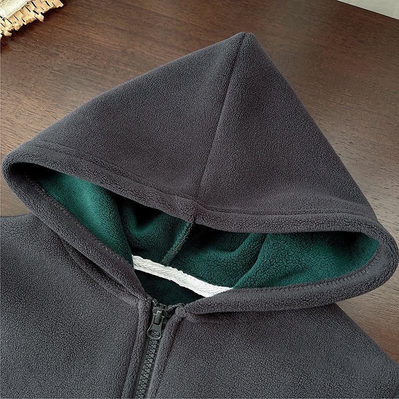 Kids RL Fleece Hooded Set Warm Autumn & Winter Two-Piece Outfit