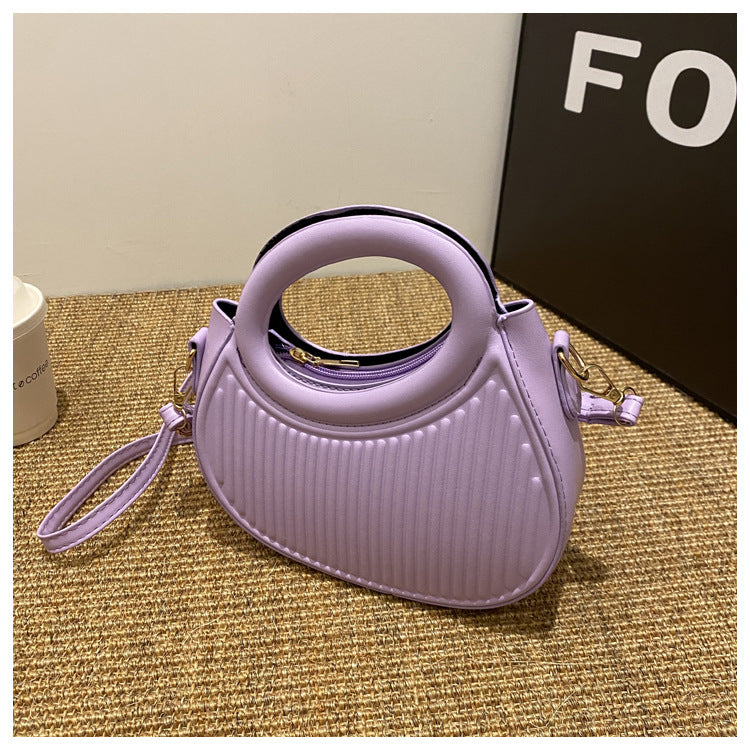 Dopamine Striped PU Shoulder Bag