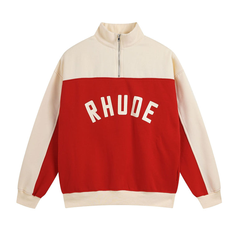 RHUDE Unisex sports half zipper sweatshirt pants set