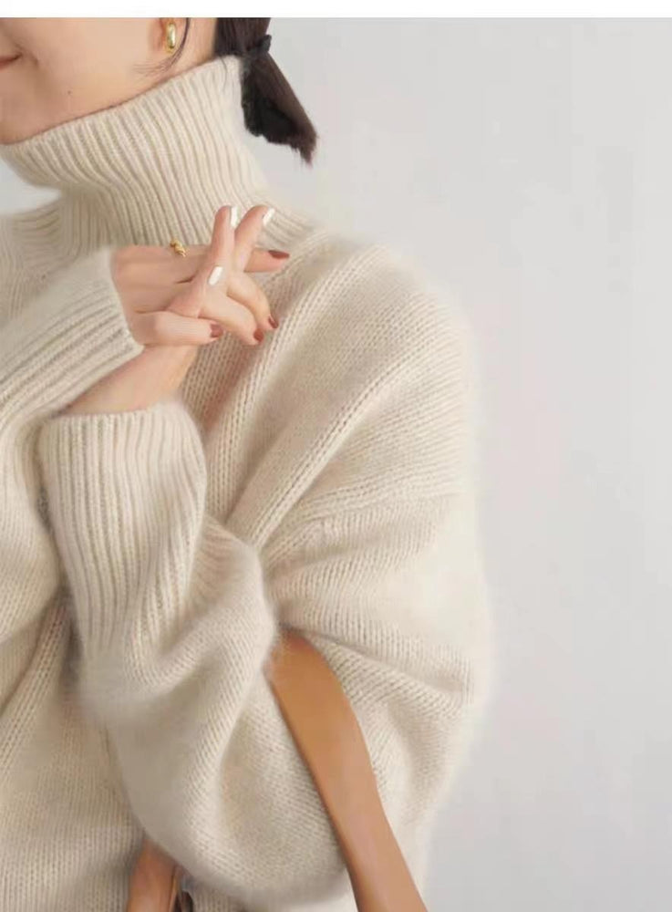Women's Lazy Style Turtleneck Soft Knit Sweater