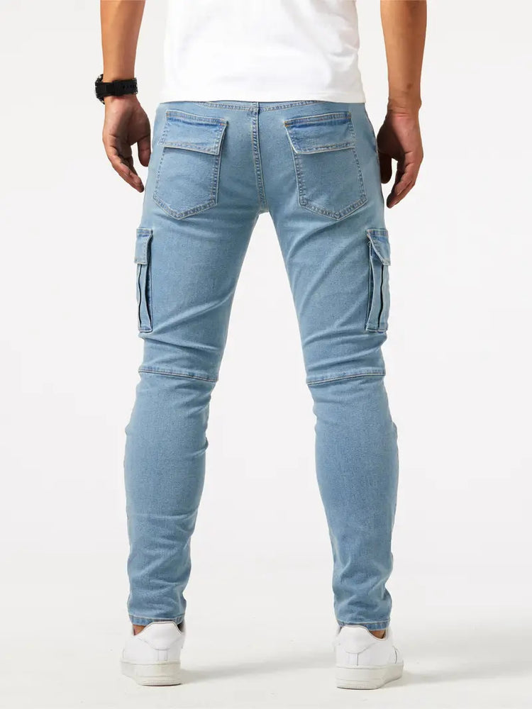 Men's Multi-Pocket Denim Cargo Pants