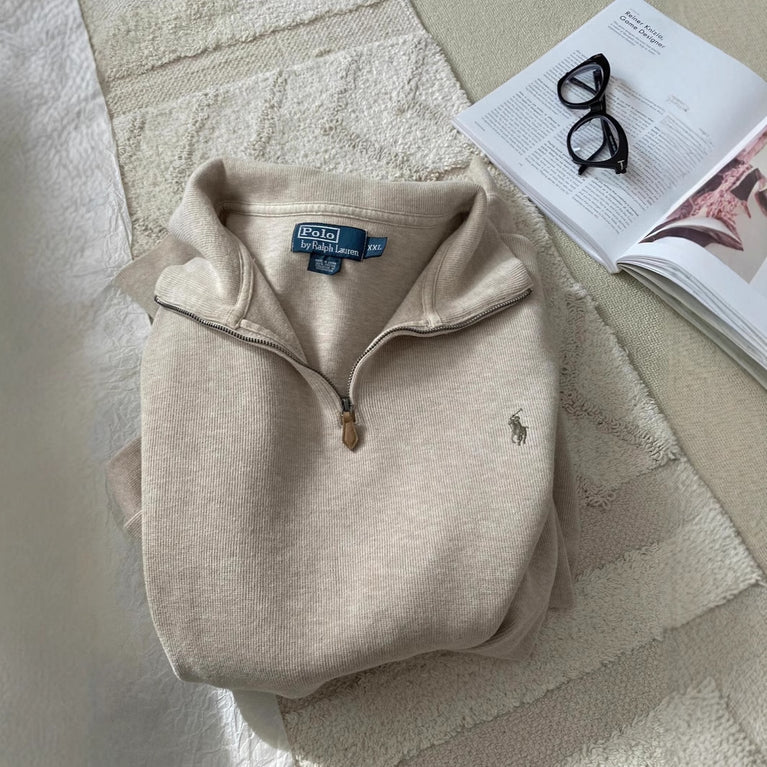 Ralph Lauren Sweatshirt mit Pony-Logo und halbem Reißverschluss