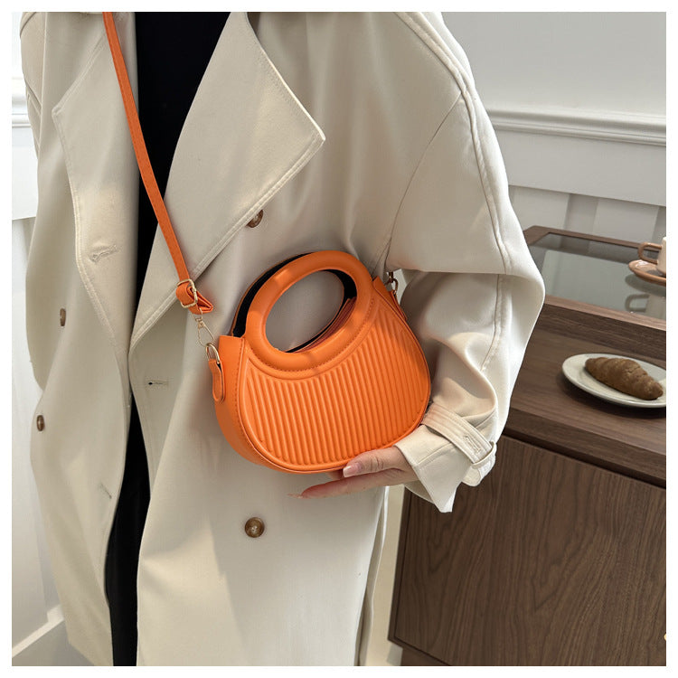 Dopamine Striped PU Shoulder Bag