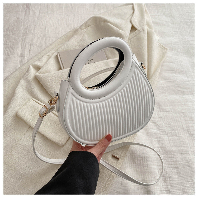 Dopamine Striped PU Shoulder Bag