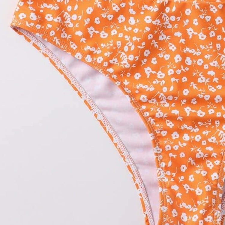 Fresh Floral Bikini Set  High Waist Design