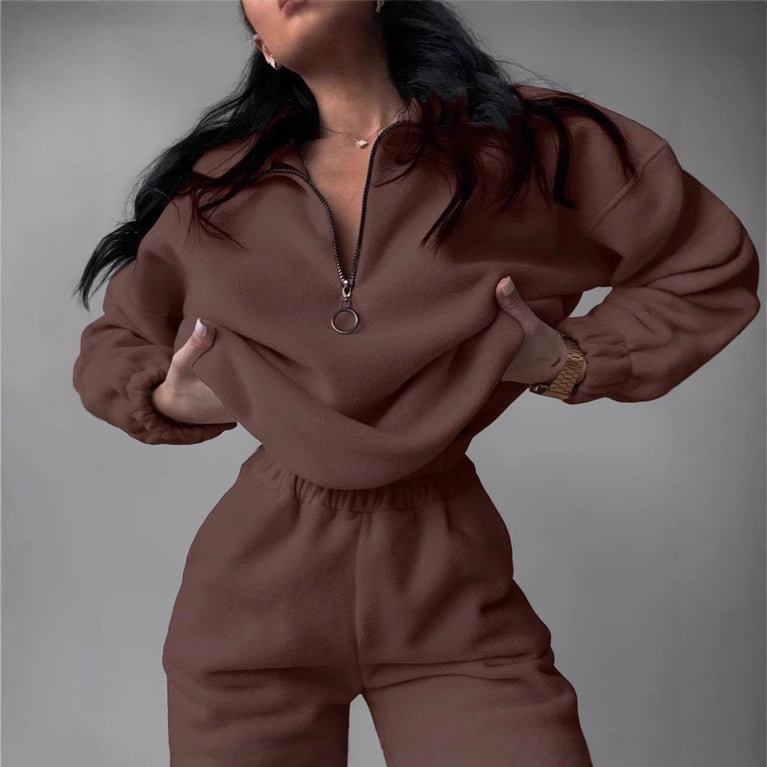 Polar Fleece Zipper POLO Neck Set