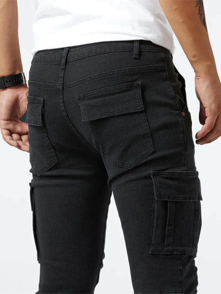 Men's Multi-Pocket Denim Cargo Pants