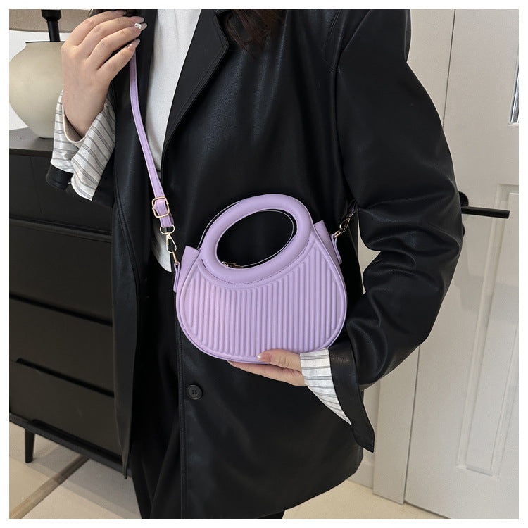 Dopamine Striped PU Shoulder Bag