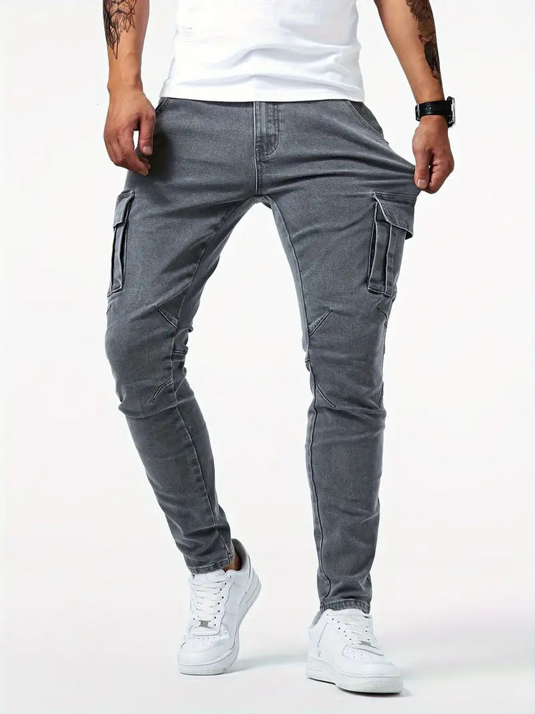 Men's Multi-Pocket Denim Cargo Pants