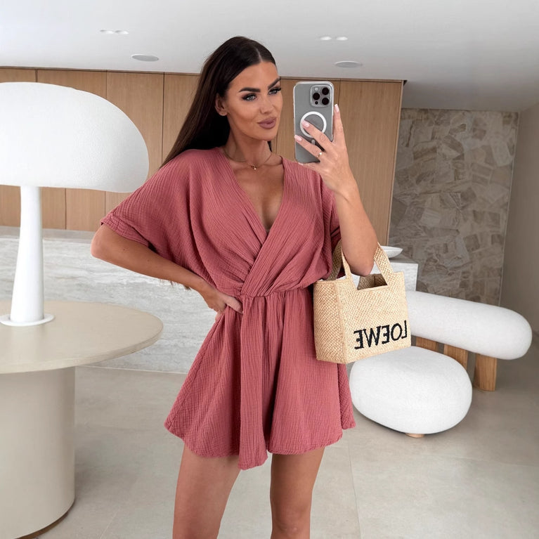 Summer V-neck fashion jumpsuit