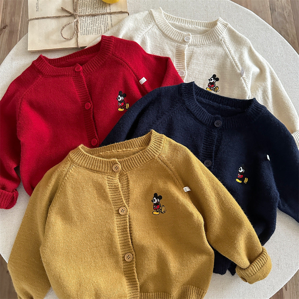 Kids Cartoon Knitted Sweater Cardigan Autumn Jacket