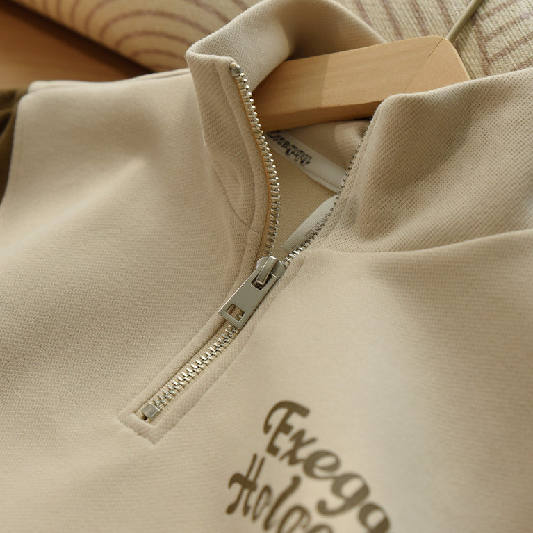 Children's half zipper Loose pullover sweatshirt Collar for Boys and Girls