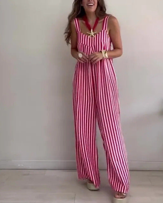 Sommerlicher gestreifter Streetwear-Jumpsuit