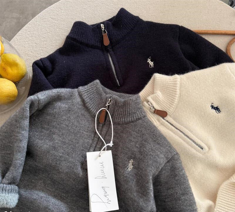 Kids Thick Turtleneck Knit Sweater Autumn Winter Warm