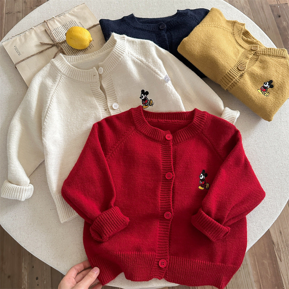 Kids Cartoon Knitted Sweater Cardigan Autumn Jacket