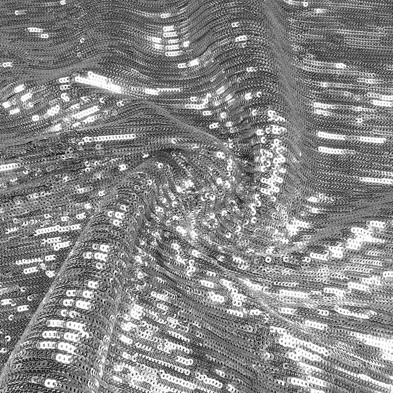 Elegant Silver Sequin Cocktail Party Dress