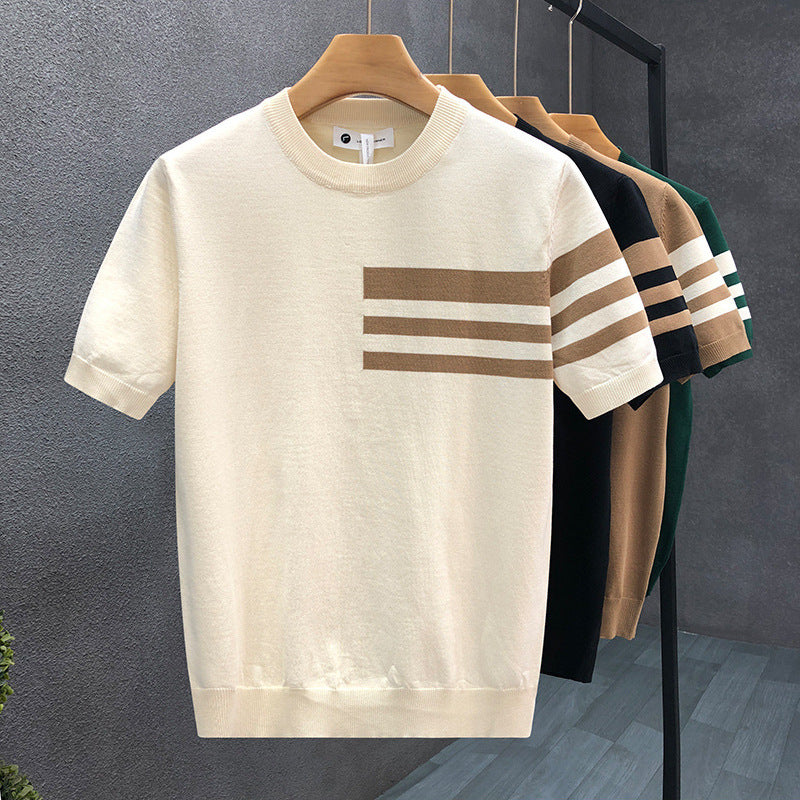 Men's Tshirt thin knitwear with Striped Design
