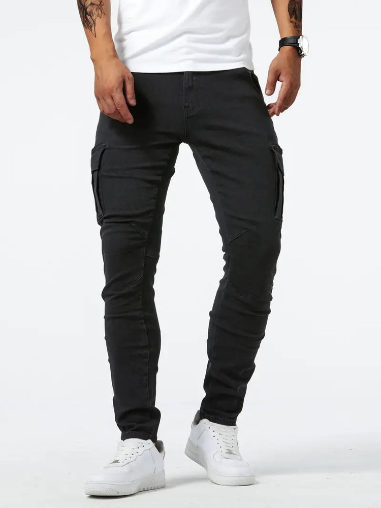 Men's Multi-Pocket Denim Cargo Pants
